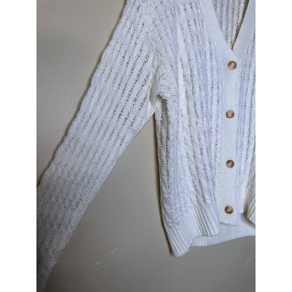 Mod Goddess White Cable Knit Sweater Medium/Large - Picture 2 of 5